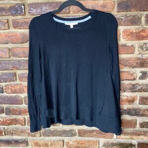 Victoria's Secret Black Lightweight Knit Crew Neck Sweater Women's Size XS